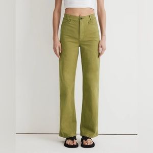 Madewell | The Emmett Wide-Leg Pant: Garment Dyed Edition | artichoke